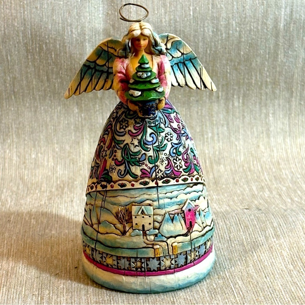 JIM SHORE Heartwood  Creek Landscape Sleeps Winter Angel Figurine 2005